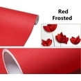 thumbnail image 4 of Solid Color Frosted Waterproof Wallpaper Shelf Drawer Liner Self-Adhesive Cabinet Sticker,15.7"x 23.6"(Red), 4 of 9