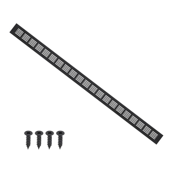 Uxcell 31.5"x2" Rectangle Air Vent Cover Door Grille Ventilation Cover Louvered with Screws for Cabinet Black