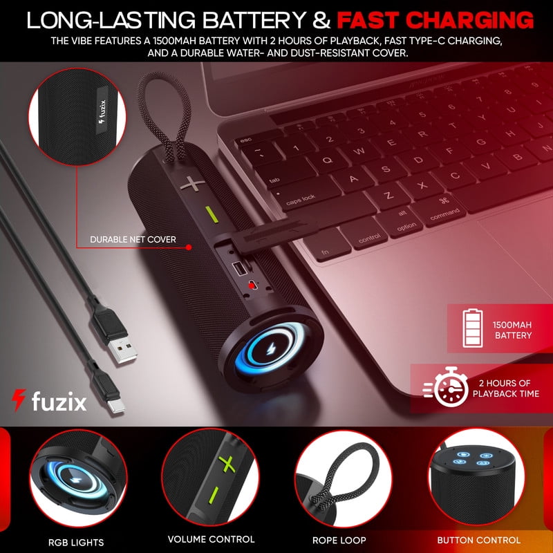 Vibe Portable Wireless Bluetooth Speaker by Fuzix – 7W High