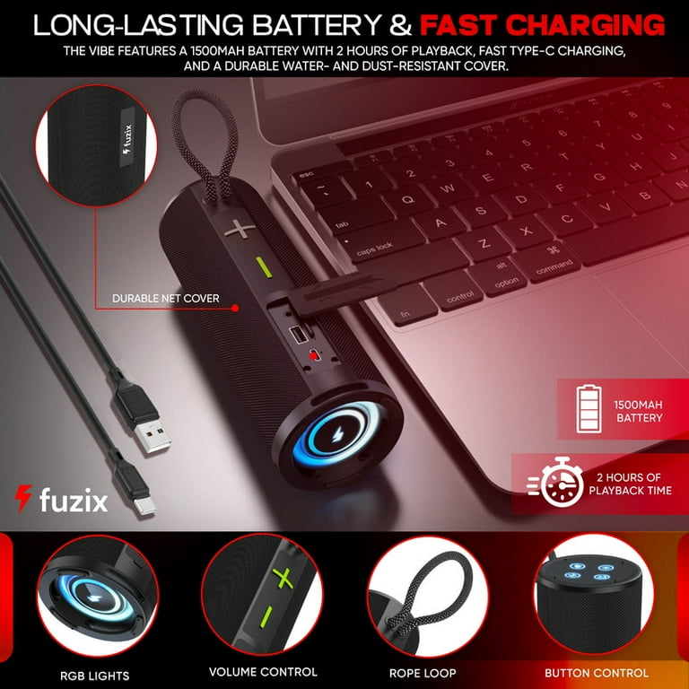 Vibe Portable Wireless Bluetooth Speaker by Fuzix – 7W High-Power