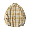 thumbnail image 2 of Mens Sweatshirt 2025 Mens Plaid Flannel Long Sleeve Plaid Button Down Casual Collared Shirt Cotton Blend with Pocket, 2 of 4