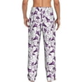 thumbnail image 3 of Xecao Violets Flowers Men's Straight Lounge Pajama Pants: The Ultimate in Comfortable Sleepwear, 3 of 9