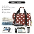 thumbnail image 5 of Defioc Maroon And White Polka Dot Print Hand Travel Bag - Foldable Travel Duffel Bags for Men Women -Sport Gym Bag - Overnight Travel Duffel Bag - Adjustable Shoulder Strap, 5 of 6