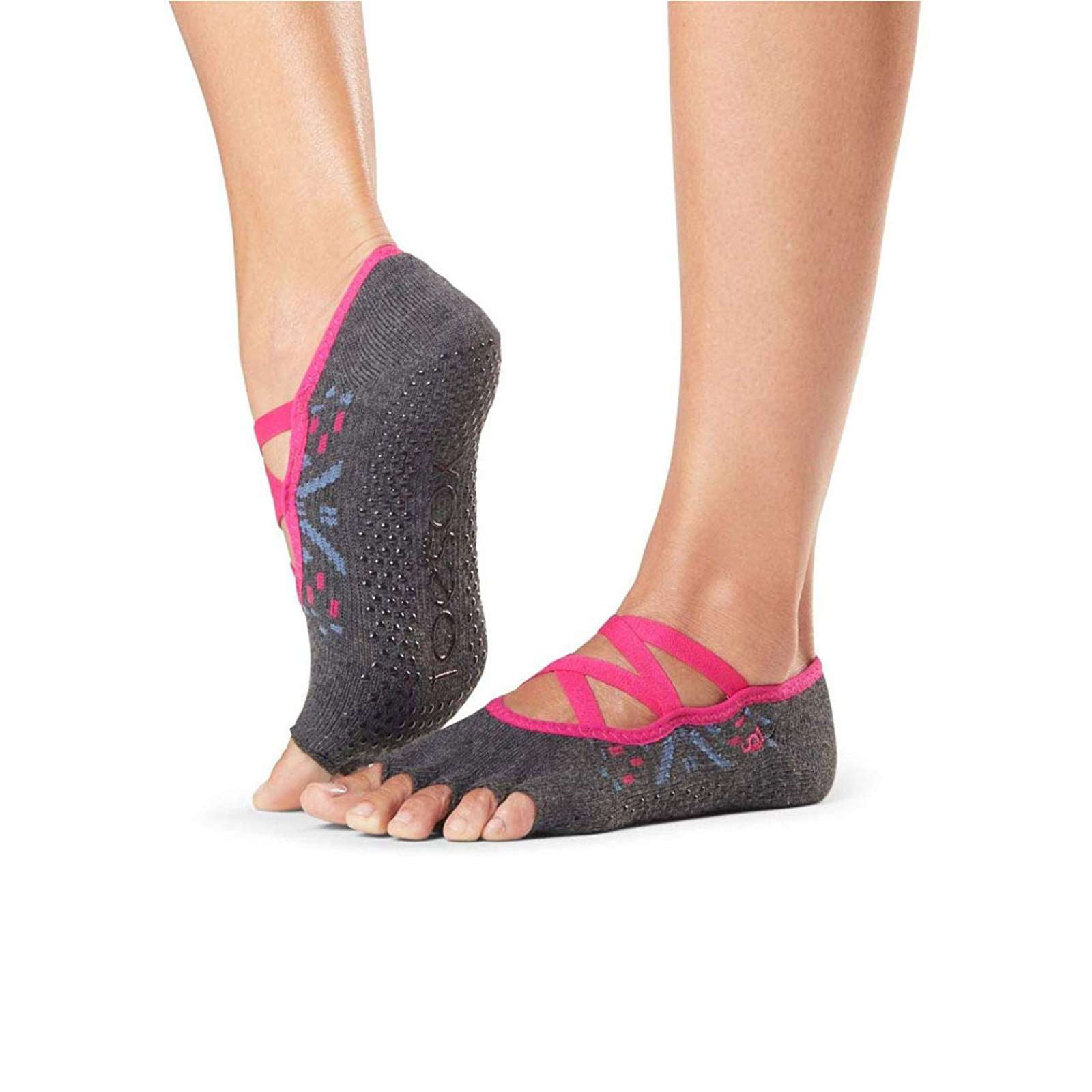 ToeSox NEW Toesox Womens Athletic Elle Half Toe Grip Yoga Low Cut