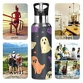 thumbnail image 7 of Yayeee 33oz Double Wall Stainless Steel Water Bottle with Flip Straw, Purple Halloween Ghosts, 7 of 7