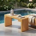 thumbnail image 4 of Hommoo Bamboo Dining Bench, 36" Farmhouse Entryway Bench for Indoor & Outdoor Use, Solid Wood Seating, Natural, 4 of 7