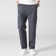 thumbnail image 5 of Cargo Pants for Men Male Straight Leg Cargo Pants Multi Pocket Cargo Casual Pants Joggers Trousers Men's Solid Pencil Trousers Men's Pants Loose Sweatpants with Pockets, 5 of 8