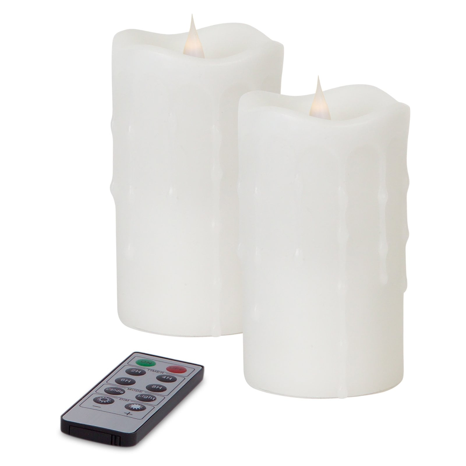 7" Simplux White Flameless LED Lighted Wax Pillar Candle with Moving