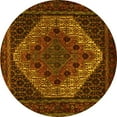 thumbnail image 1 of Ahgly Company Indoor Round Persian Yellow Traditional Area Rugs, 7' Round, 1 of 4