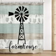 thumbnail image 4 of Farmhouse Shower Curtain, Vintage Windmill on Rustic Wooden Plank Bathroom Curtain, Country Wooden Plank Polyester Fabric Shower Curtain Set with Hooks, 36x72inches, 4 of 6