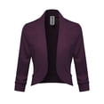 thumbnail image 3 of FashionOutfit Women's Solid 3/4 Sleeves Open Front Bolero Jacket Shrug - Made In USA, 3 of 4