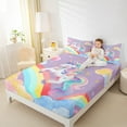 thumbnail image 4 of Manfei Teens Unicorn Bed Sheets Full, Rainbow Galaxy Full Sheet Sets, Cartoon Theme Bedding Sets Full Size, Ultra Soft Room Decorative, 4-Piece, 4 of 7