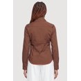 thumbnail image 4 of Women's Long Sleeve Solid Button Front Poplin Shirt, 4 of 4