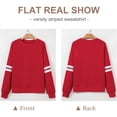 thumbnail image 6 of CURBODO Women's Striped Varsity Sweatshirt Oversized Long Sleeve Crewneck Pullover Fall Casual Tops, 6 of 6