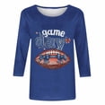 thumbnail image 4 of Mifsaly Plus Size Game Day Shirt Women Glitter Letter Print 3/4 Sleeve Football Tee Loose Comfortable Sport Pullover Team Fans Game Day T Shirts L, 4 of 5