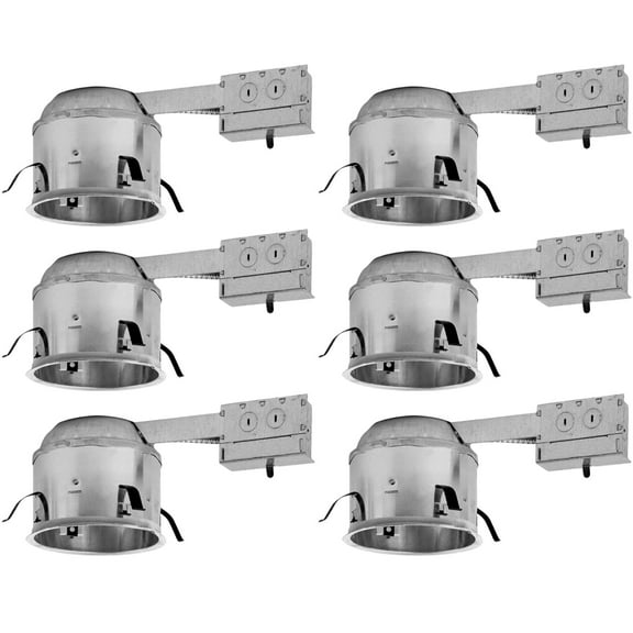 6" inch Shallow Remodel LED Can Air Tight IC Housing LED Recessed Lighting- UL Listed and Title 24 Certified, TP24 (6 Pack)