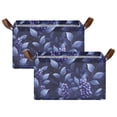 thumbnail image 2 of Rectangle Storage Basket with Handles Berry Foliage Collapsible Storage Bin Large Storage Bins Decorative for Clothes Toys Bedroom, 2 of 8