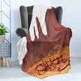 thumbnail image 4 of Canyon Soft Flannel Fleece Throw Blanket, Scenic Monument Valley on Western Desert Odd Formation of Rock and Cliff Print, Cozy Plush for Indoor and Outdoor Use, 60" x 80", Tan, by Ambesonne, 4 of 5
