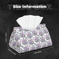 thumbnail image 6 of Lsque Violets Flowers Printed Long Tissue Box Cover Holder, Facial Paper Organizer Dispenser,Triangle with Bottom Belt, PVC Leather Decorative Organizer, 6 of 9