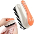 thumbnail image 3 of Soft Bristle Cleaning Brush - Short-Handled Laundry and Shoe Brush for Stains, Carpet Brush Cleaner, Household Scrubbing Brushes for Clothes, Sneaker, Bathroom and Countertops (Orange, 3PCS), 3 of 5