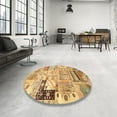 thumbnail image 4 of Ahgly Company Machine Washable Indoor Rectangle Traditional Chrome Gold Yellow Area Rugs, 5' x 8', 4 of 7