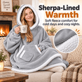 thumbnail image 2 of LuckyApr Wearable Blanket,Hoodie Blanket Oversized Sherpa Blanket for Adult(Gray), 2 of 8
