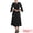Black, variant on Women's Zipper Front Bell Sleeves Midi A-Line Dresses 2XL Black