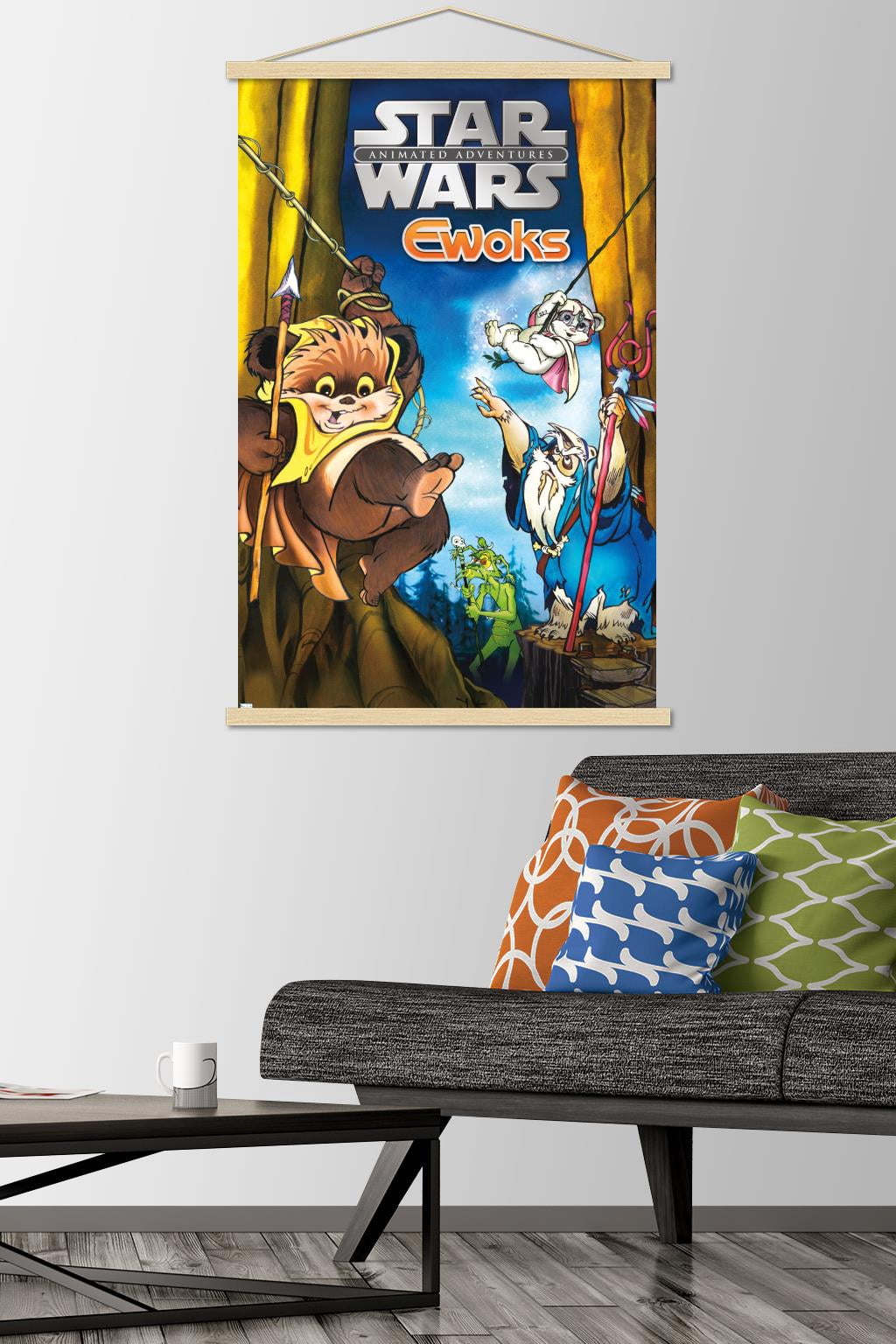 Star Wars: Ewoks - Key Art Wall Poster with Wooden Magnetic Frame, 22.375" x 34"