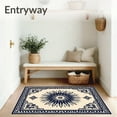thumbnail image 3 of ODIKA 3'x5' Machine Washable Non-Slip Area Rug, Mystic Medallion Sunburst Ethnic Artisan Handwoven High Traffic Rug, Beige, 713025, 3 of 7