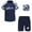 Camouflage Blue, variant on IEFIEL Kids Boys 3Pcs Swimsuit Short Sleeve Swimming T-Shirt with Shorts and Hat Surfing Rash Guard,Sizes 3-13