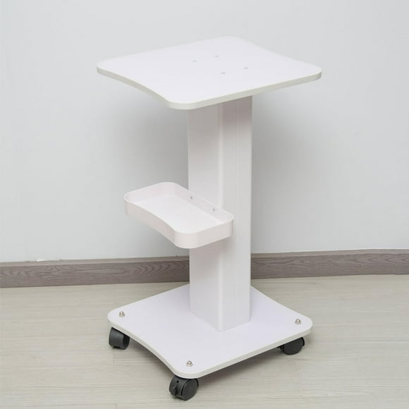 tonchean Beauty Salon Trolley Cart with 4 Wheels, 3 Tier Hairdressing Rolling Trolley Spa Storage Organizer Stand Aluminum Alloy Beauty Instrument Tray Mobile Cart White