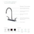 thumbnail image 2 of Builders Shoppe 1270TB Two Handle High Arc Kitchen Faucet for Three Hole Kitchen Sink Oil Rubbed Bronze Finish, 2 of 3