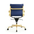 thumbnail image 4 of Decade Navy + Gold Modern Classic Aluminum Office Chair (Set of 2), 4 of 8