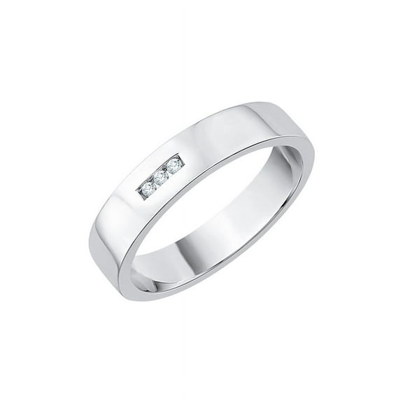 Diamond Men's Wedding Band in 14K White Gold (1/20 cttw, G-H, I2-I3)