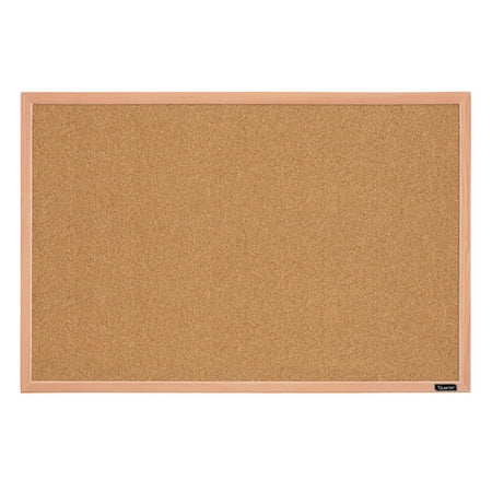 Quartet Cork Bulletin Board 23 x 35 Oak Finish Frame - Cork Boards