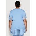 thumbnail image 5 of Womens Plus Size Fringe Sleeve Hem Tee, 5 of 5
