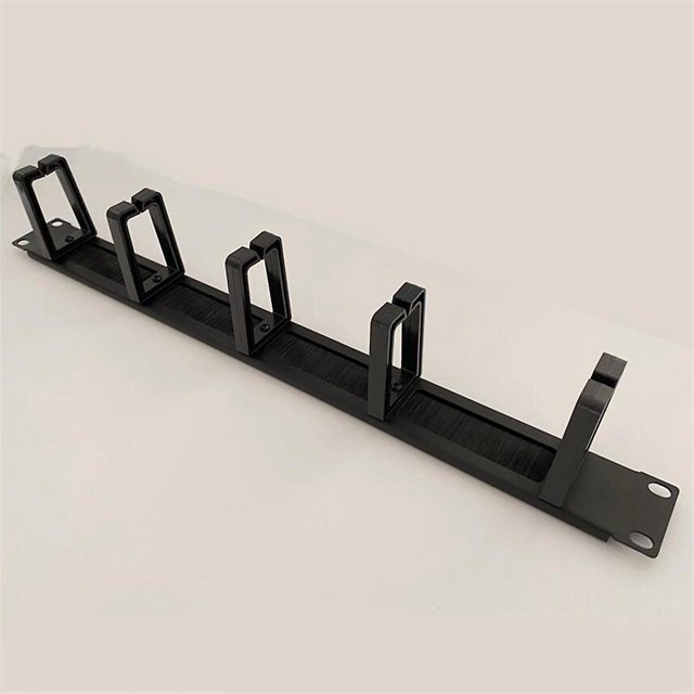 1U 19 Inch Rack Cabinets Cable Management Network Organizer Network Brush Panel Five Ring Detachabl