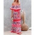 thumbnail image 3 of Robe Maxi d'Été pour Femme à Épaules Dénudées, Vintage, Plage, Bohème, Décontractée, Imprimé Floral, Robe Évasée, Longues Robes, 3 of 7
