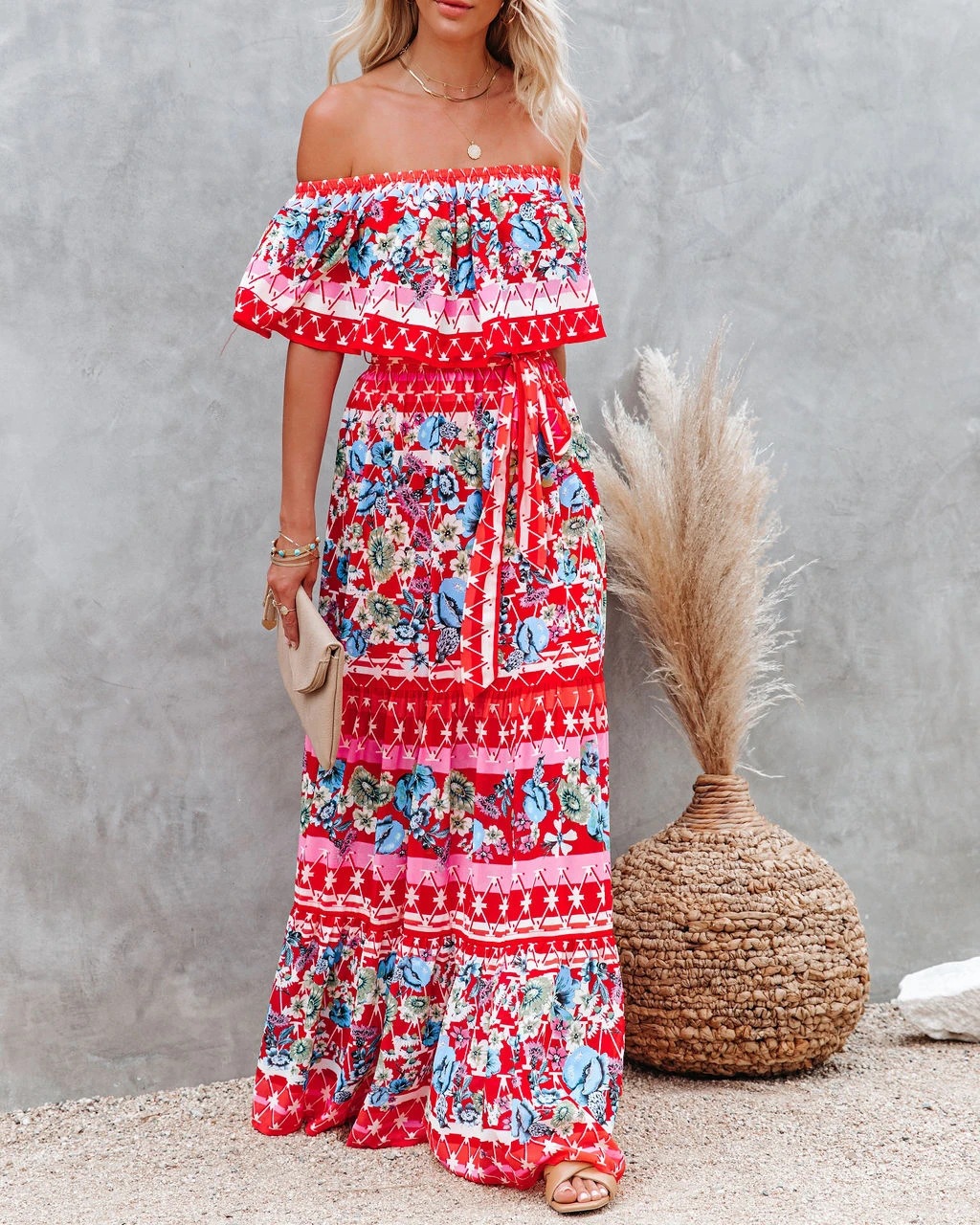 Robe Femme Bohème Fluide à Imprimé Floral - Col V, Sans Manches, Mi-longue | Parfaite Pour L'été, La Plage, Les Sorties Décontractées