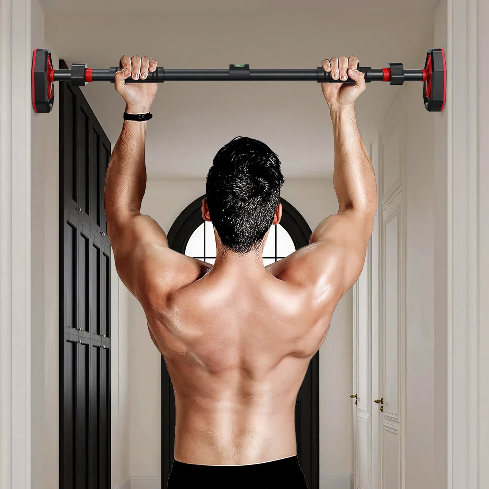 Uonlytech No Drill Door Pull Up Bar for Home Gym with Versatile Workout Options