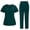 42025-Dark Green, variant on Medical Scrubs Set Short Sleeve Doctor Surgical Uniforms