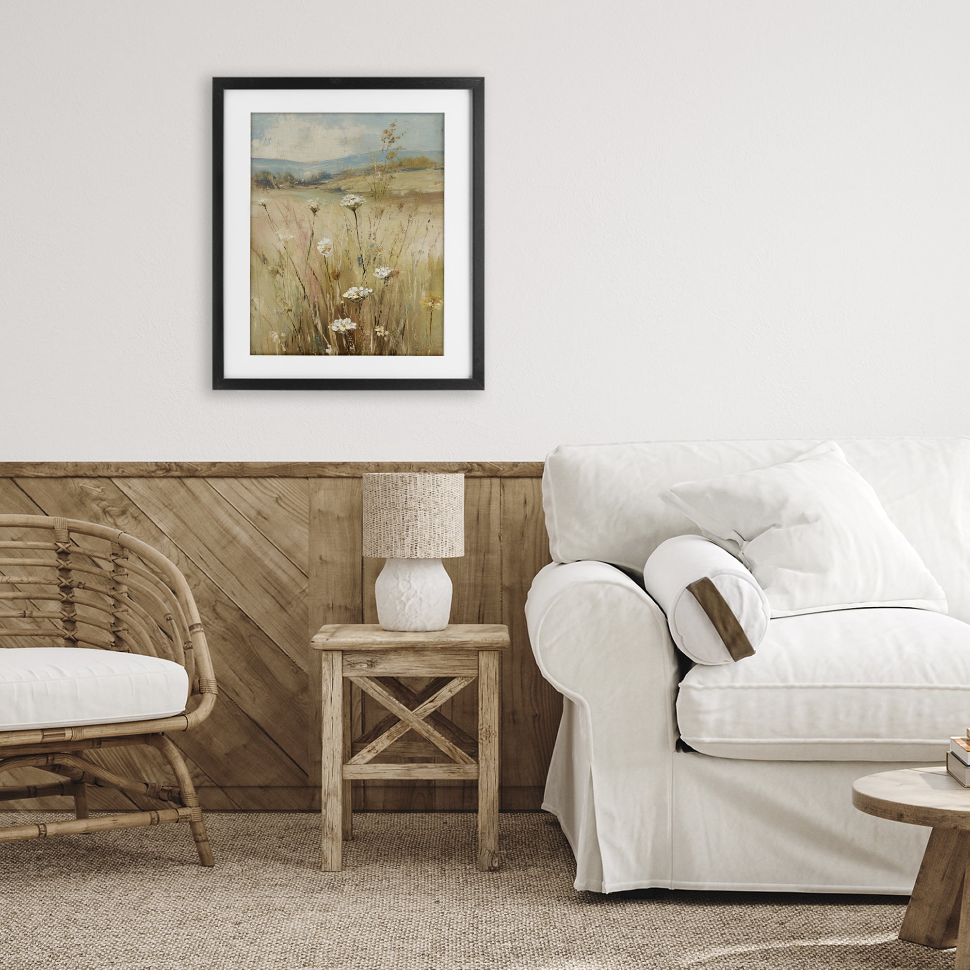 Stupell Industries Natural Lush Hillside Blooms Black Framed Print Under Glass, design by Svetlana Aleynikova