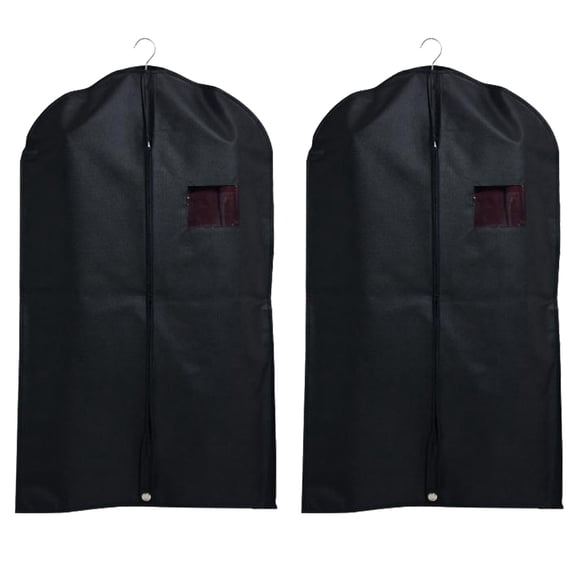 2 fundas protectoras para ropa, trajes, vestidos, para el hogar y el dormitorio (negras).