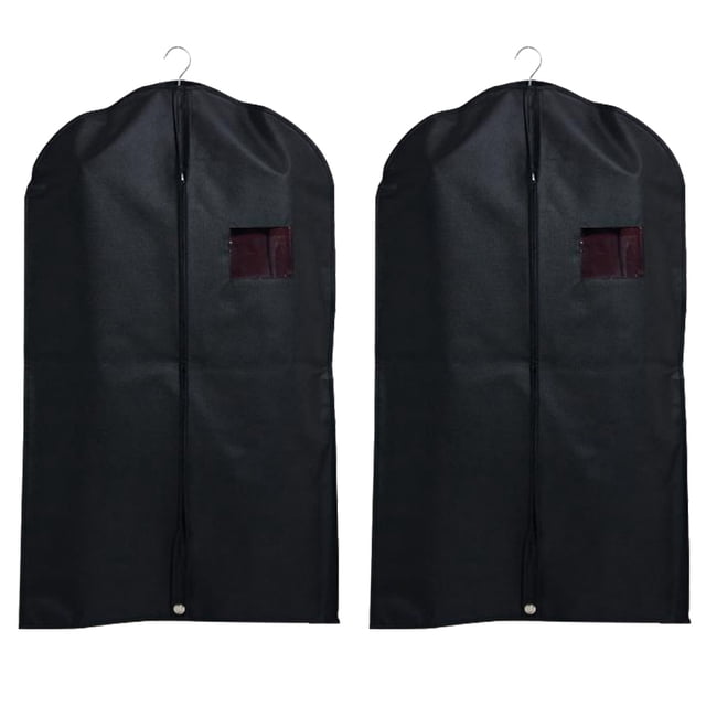 2 fundas protectoras para ropa, trajes, vestidos, para el hogar y el dormitorio (negras).