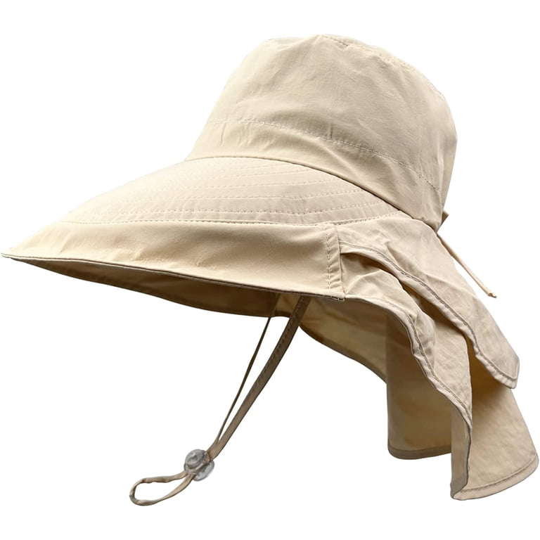 Foldable Neck Flap Wide Brim Sun Hat with Ponytail Hole Women Sun Hats UV Protection Foldable Wide Brim Ponytail  main image 4