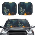 thumbnail image 2 of Wukai Moonlit Skeleton Campfire Car Front Windshield Sun Shade,Sun Visor Shield Block Automotive Interior Protector Blocks UV Rays-Medium, 2 of 6