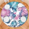 thumbnail image 2 of Vintage Small Floral Round Elastic Tablecloth Waterproof Fitted Cover with Retro Floral Print, 2 of 5