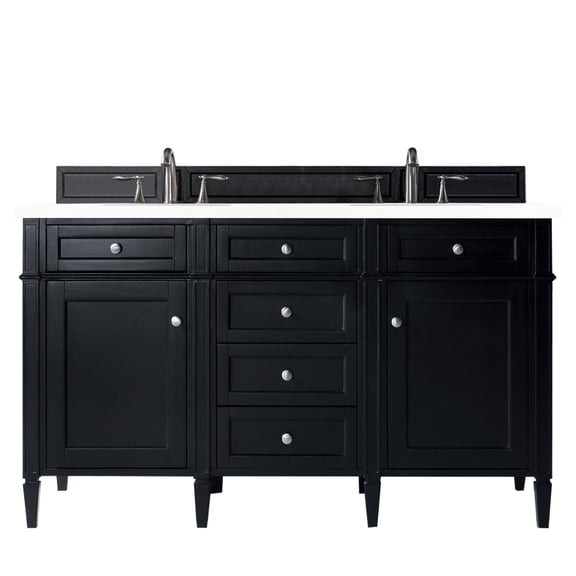 James Martin Vanities 650-V60D-BKO-3WZ Brittany 60" Double Basin Poplar Wood Vanity Set -
