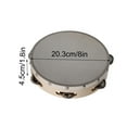 thumbnail image 2 of 6-10 Inch Hand Tambourine - Aluminum Alloy Frame with Wooden Drum & Lambskin Head - Musical Instrument for Kids - Includes Metal Jingles for Melodious Sound, 2 of 5