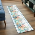 thumbnail image 3 of Watercolor Marine Life 2'x6' Runner Rugs for Hallway Kitchen Bedside Non Slip, Ocean Corals Shells Starfish Blue Plaid Entryway Rug Runners with Rubber Backing, Long Carpet Runner for Laundry Room, 3 of 8